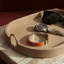 Saddle Leather Oval Tray In Stainless Steel