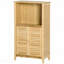 Armoire de plancher en bambou, armoire de salle de bain, tour de rangement avec plusieurs tablettes et portes