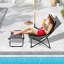 Chaise de patio pliante avec repose-pieds et repose-pieds amovible