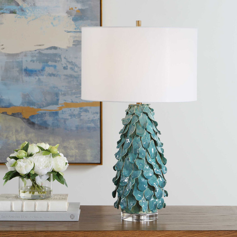 Lampe de table bleu sarcelle Uttermost Mina