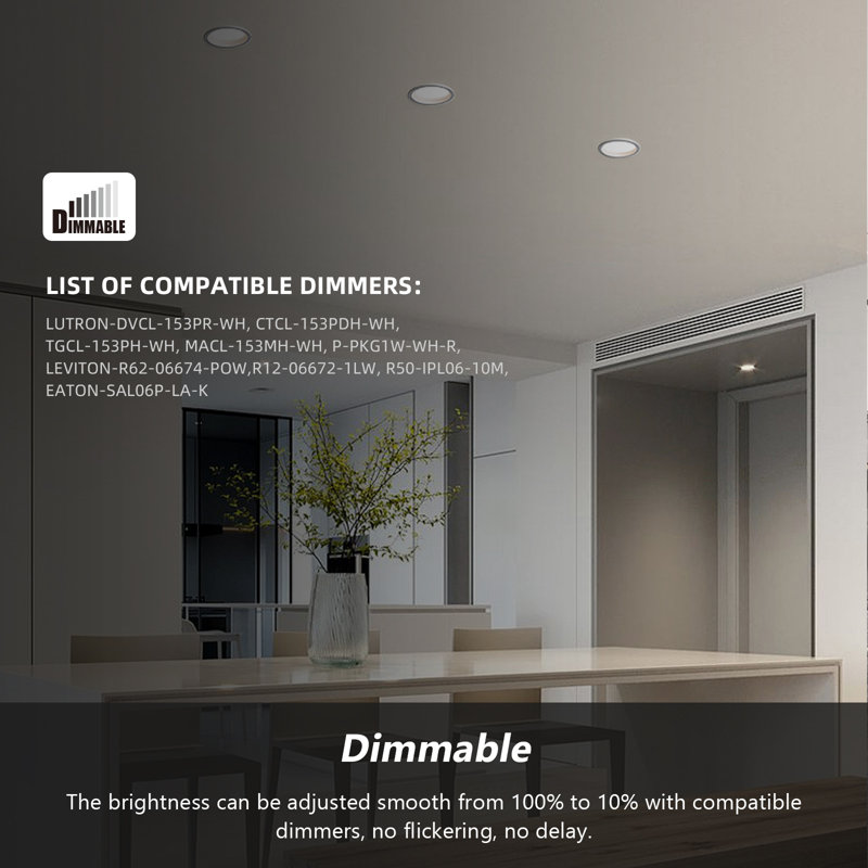 6-Inch White Aluminum LED Recessed Lighting Kit