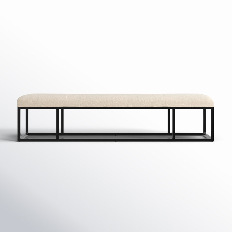 Irving Flax Upholstered Bench with Metal Frame