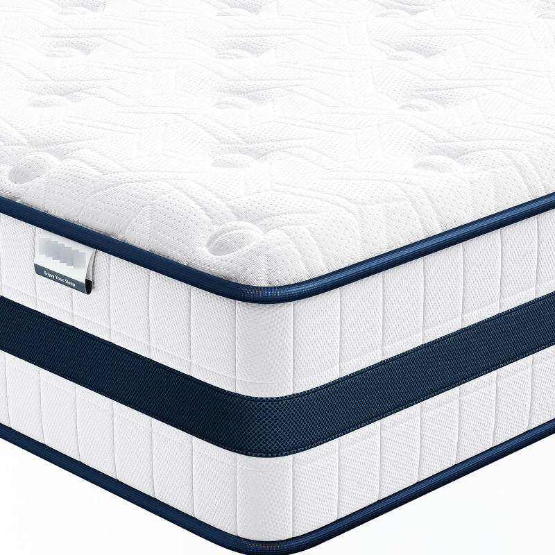 Nouveau matelas pour très grand lit de 10 po - Support, couches de mousse multiples, ressorts ensachés, soulagement de la fondation du lit en bois, isolement de mouvement, mousse de soutien à haute densité, structure à lattes