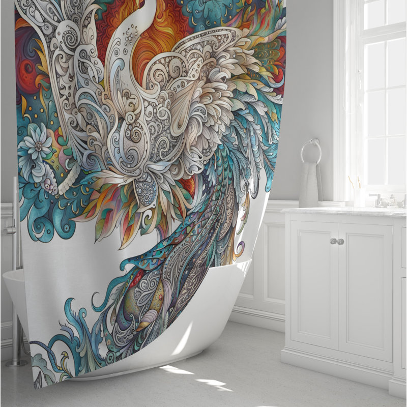 Abstract Shower Curtain, 93" H x 70" W