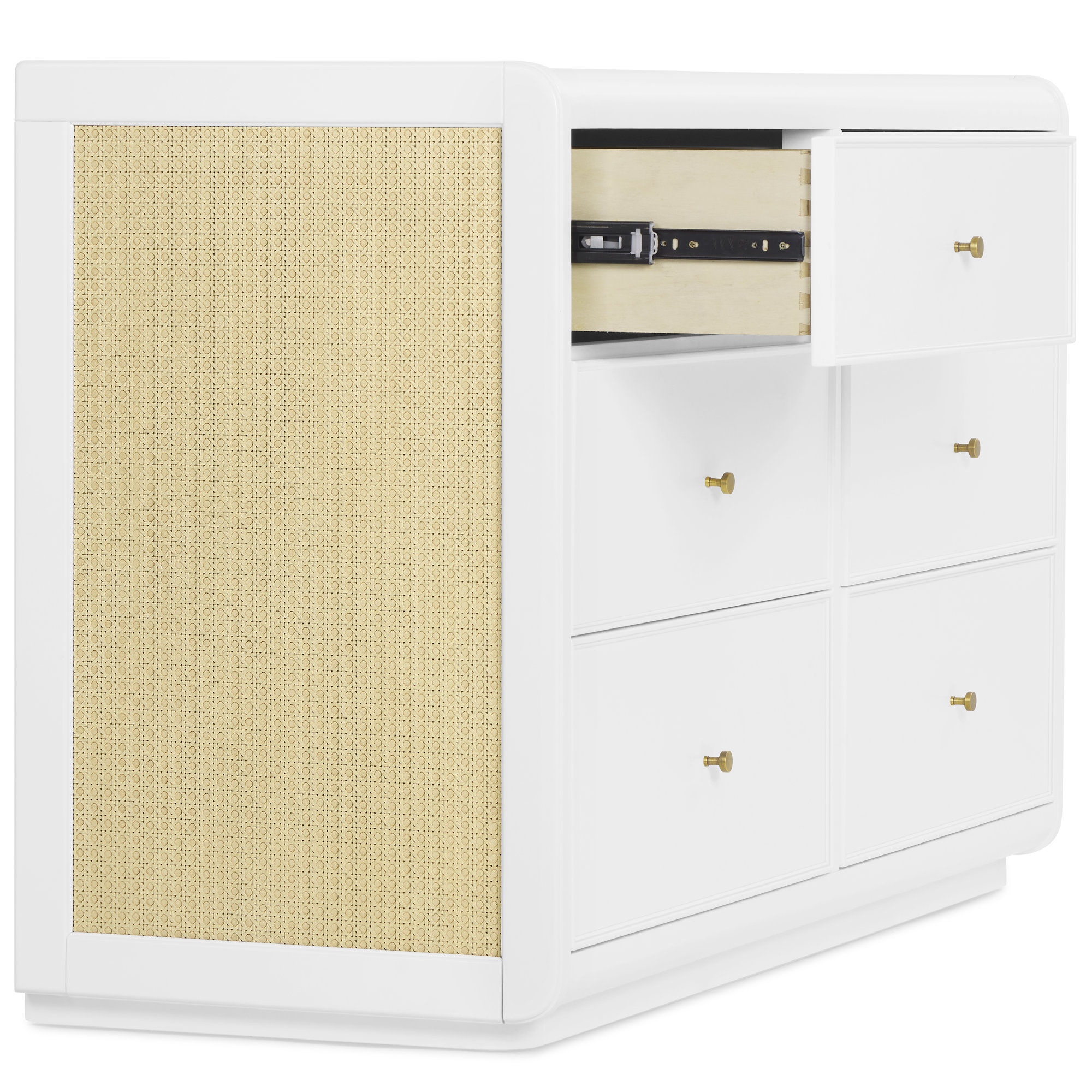 Aspen 6 Drawer Dresser, With Textured Oat, White