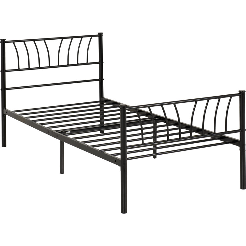 Sanyra Metal Bed, Black, Single (3')