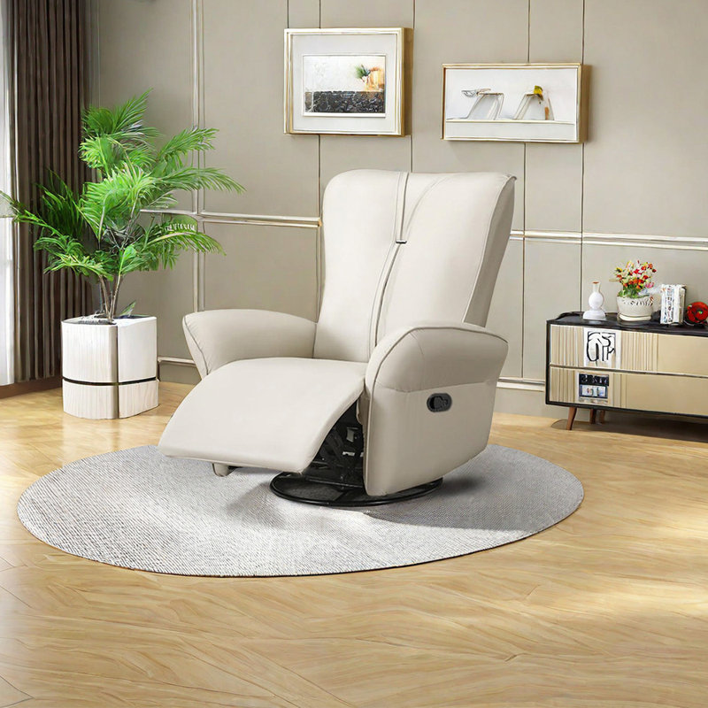 Tempa Faux Leather Recliner, Beige