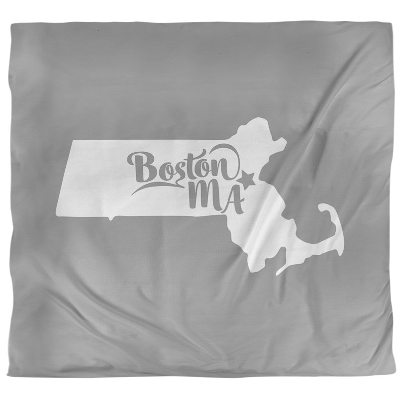 Ensemble de housse de couette boston massachusetts, Housse de couette pour très grand lit, Gris, Microfibre