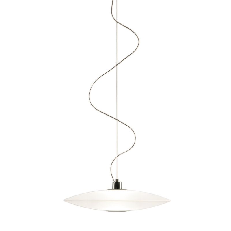 1 - Light Chrome Geometric Pendant, Opal White, 200cm H x 63cm W x 63cm D