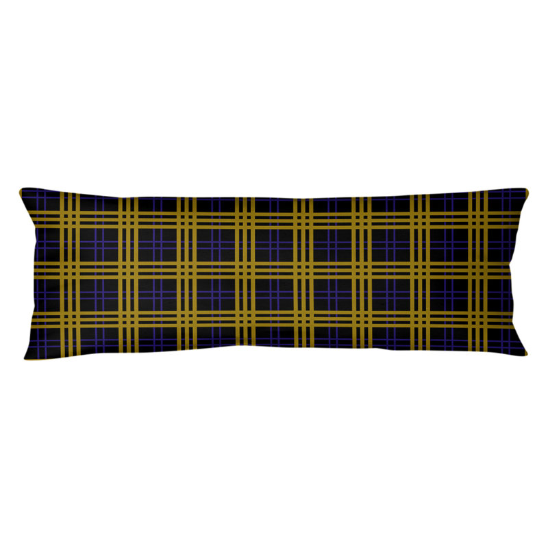 Polyester Medium Pillow, Black/Purple/Gold, Microfiber