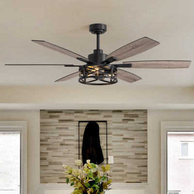 60 Inch Ceiling Fans With Lights And Remote & App Control Farmhouse Ceiling Fan For Bedroom Living Room And Patio Black