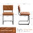 Marlow 19.3" H Mid-Century Modern Tufted Faux Leather Side Dining Chair with Steel Frame-375947236-353112185