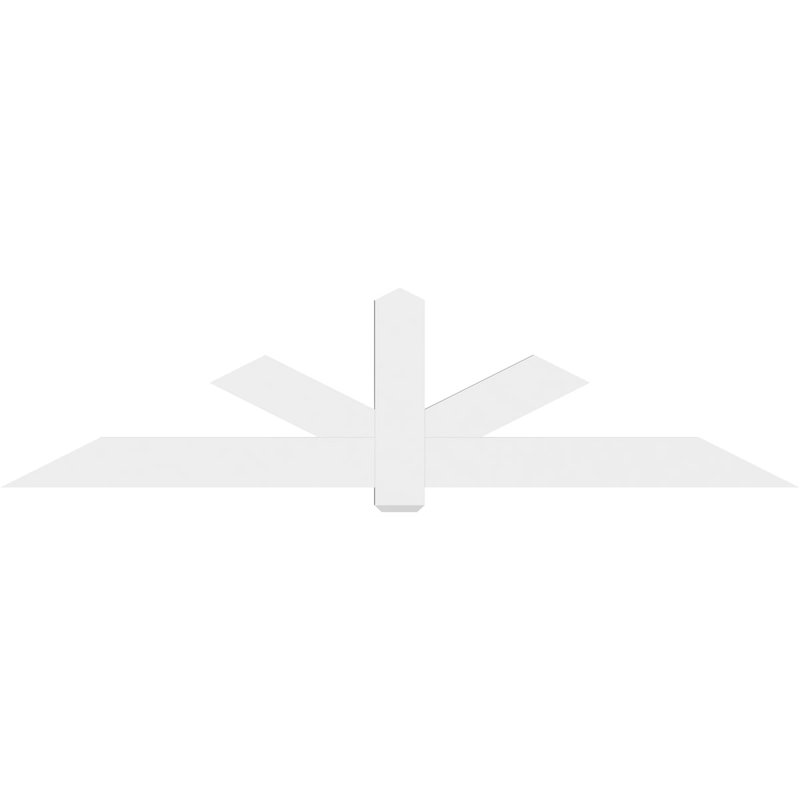 Kennewick Architectural Grade PVC Gable Bracket, 24" H x 96" W (Pitch: 6/12), 2" D x 6" F