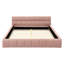 Structure de lit grand format - plateforme en chenille rose avec tête de lit et revêtement solide-19203752