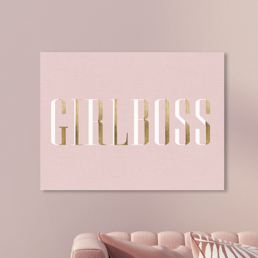 'Boss It' Typography on Wrapped Canvas