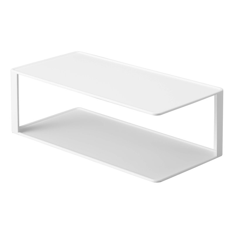 Yamazaki Home Two-Tier Cabinet Organizer, Steel, White