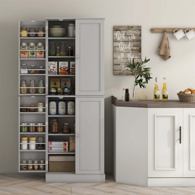 Spacieux garde-manger de cuisine de 65 pouces avec tablettes réglables et conception moderne, parfait pour un rangement et une organisation efficaces