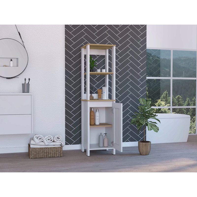 Armoire à linge à 4 tablettes, Blanc