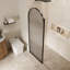 Panneau de douche fixe encadré l 34 po x H 78 po, verre cannelé rayé 3/8 po et cadre en acier inoxydable 304-110369205