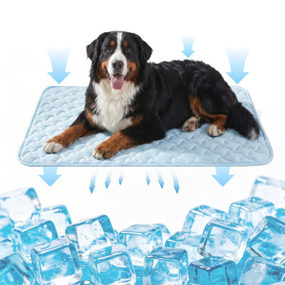 Tapis de refroidissement pour animaux de compagnie, tapis de refroidissement instantanés pour chien, tapis de refroidissement pour chien - utilisation intérieure d'été en plein air, résistant aux accrocs, lavable à la machine et antidérapant pour les grands et les petits chiens