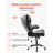 Executive Office Chair With Lumbar Support, 300Lb Capacity Office Chair With Flip-Up Armrests & Lumbar Pillow, Height Adjustable Ergonomic Chair, PU Leather Reclining Home Office Desk Chairs