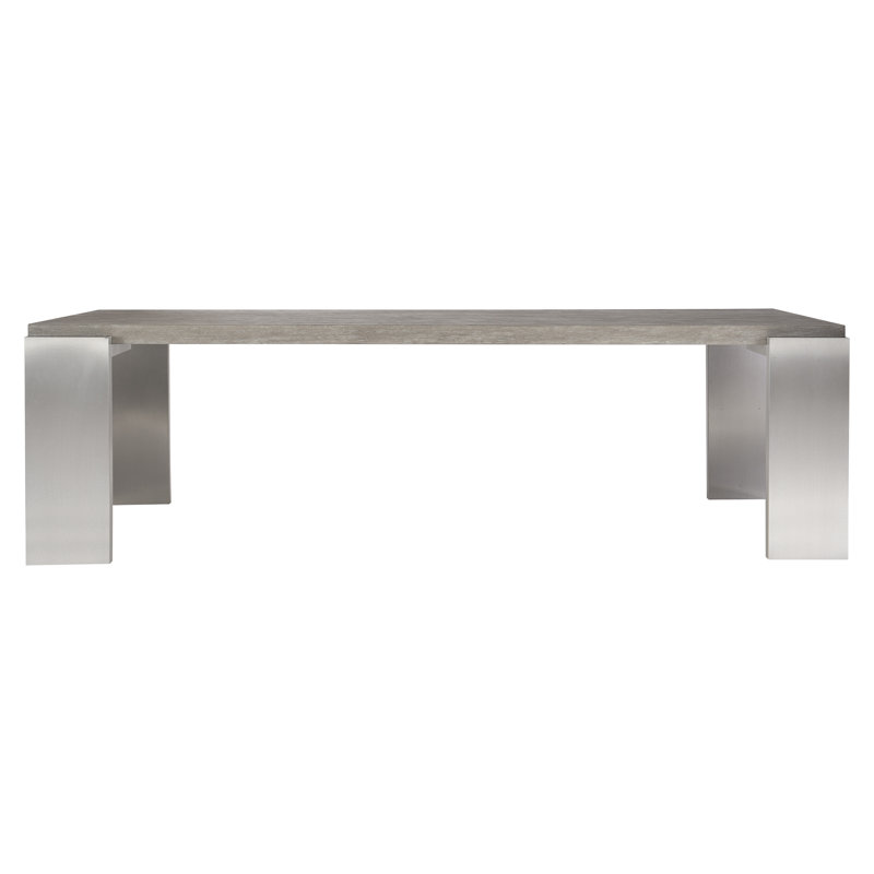 Foundations Acacia Metal Base Dining Table, 42" W x 102" L