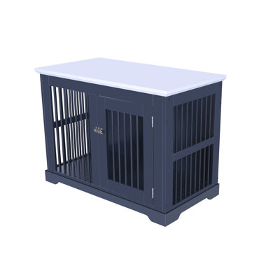 Ark Densign Ii Furniture Style End Table Pet Crate With Secure Lockable Latch For Large Dog-Grey