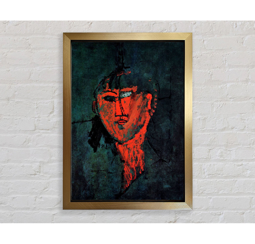 Kopf von Modigliani von Amedeo Modigliani - Einzelne Bilderrahmen Kunstdrucke