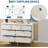 Fluted Tall 7-Drawer Dresser - Modern Farmhouse Chest with Curved Profile & Metal Handles