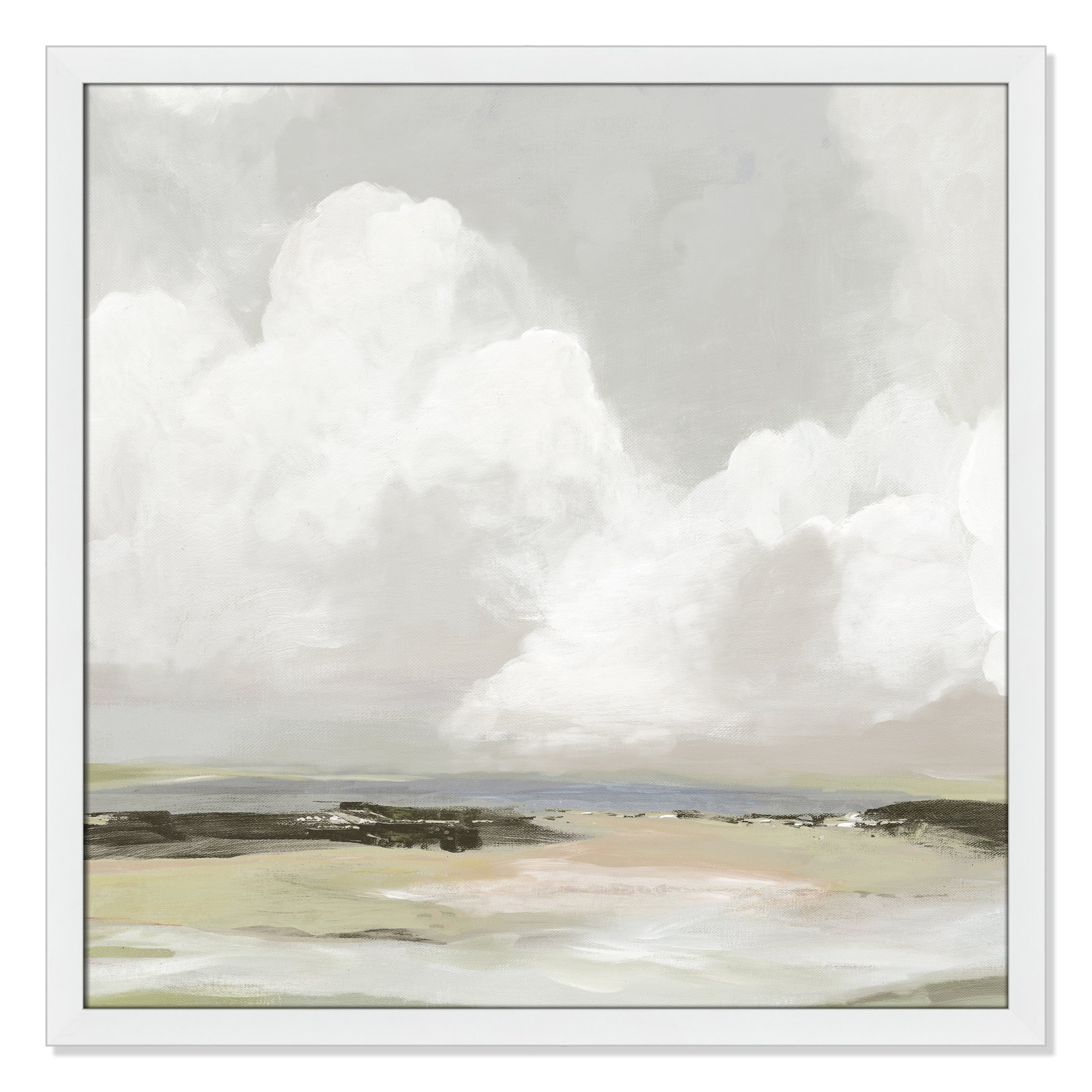 Weatherhill "Soft Clouds" Painting, 33" H x 33" W x 1.12" D, White Framed