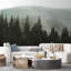 Woodland Nursery Decor Mist Foggy Forest Natural Landscape-93868533