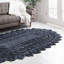 Tapis ovale en jute bleu marine tissé à la machine-101956688