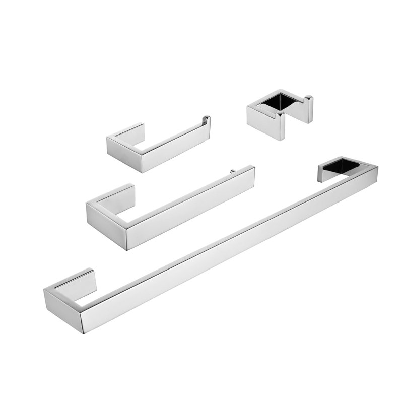 Ensemble de quincaillerie de salle de bain 4 pièces, Plaqué chrome