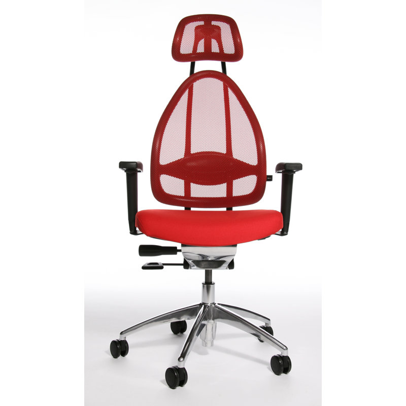 Office Chair with Headrest, Red