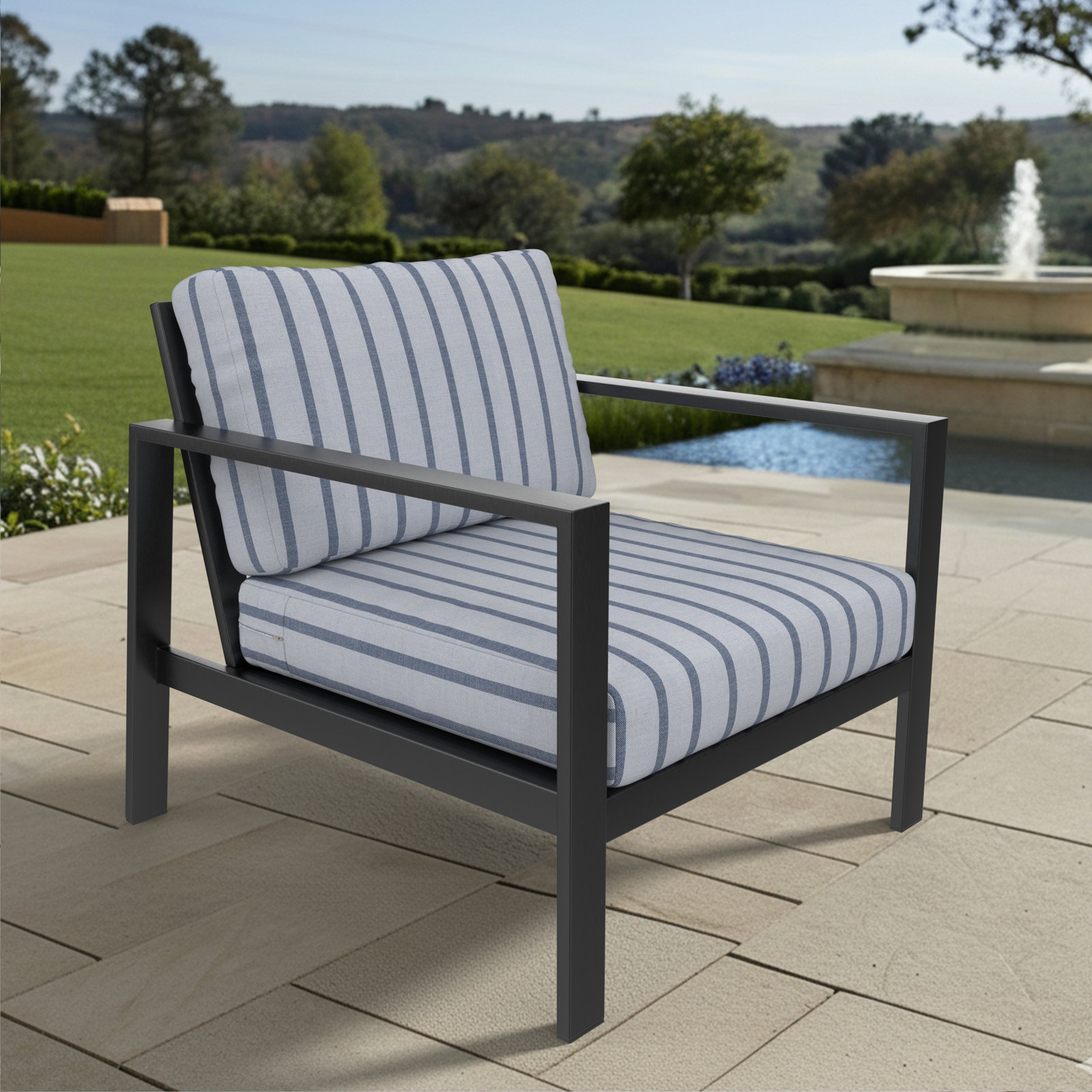 Amala 29" Sunbrella® Seat and Back Cushion, Sunbrella Unwind Sky