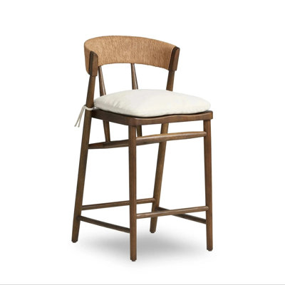 Harmonie Counter Stool with Cushioned Seat and C-Back in Rope