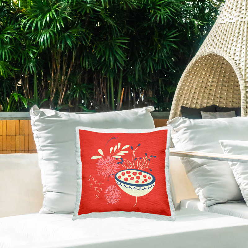 Floral Outdoor Throw Pillow