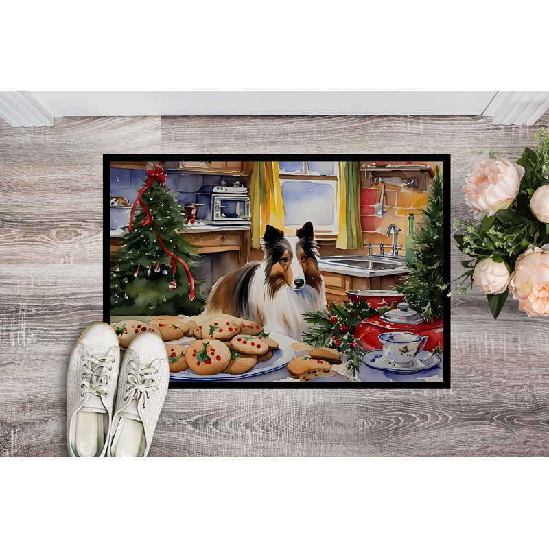 Paillasson Sheltie Christmas Cookies DAC3881, L 24 po x L 36 po