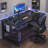 Table, Computer Desk, Office Table, Gaming Table, 80 x 50 x 75 cm, Gaming Desk, Sturdy PC Desk with Storage Space, Computer Desk with Headphone Hooks, Study Table for Small Spaces, Black