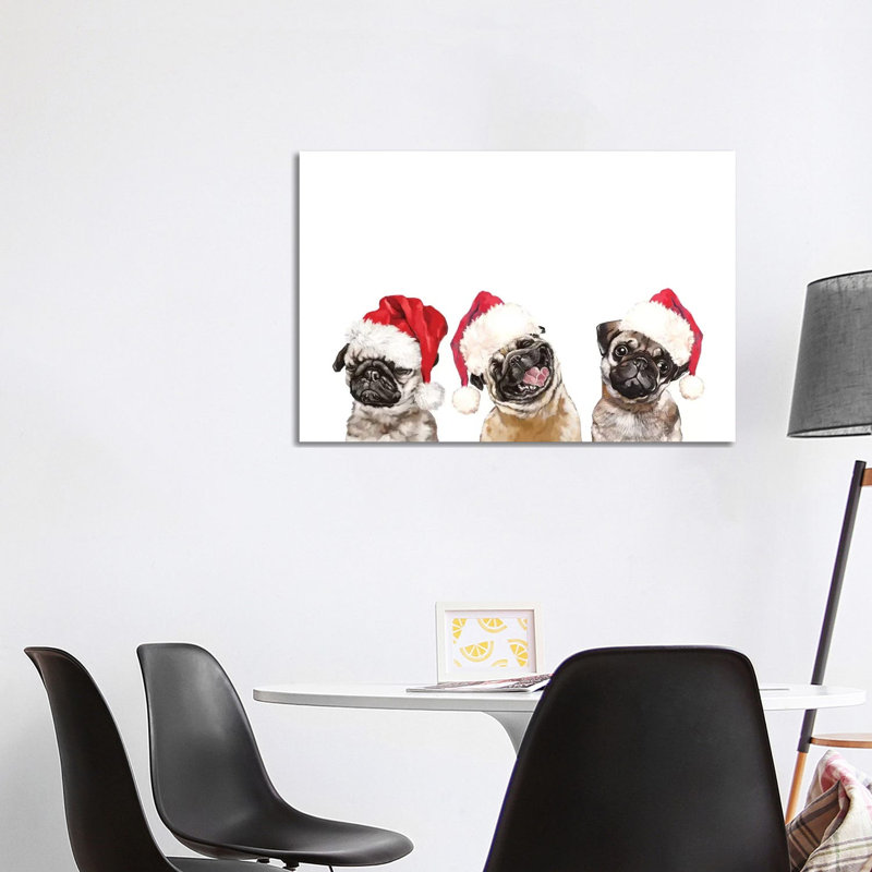 3 Emotional Pug Before Christmas by Big Nose Work - Wrapped Canvas Gallery-Wrapped Canvas Giclée