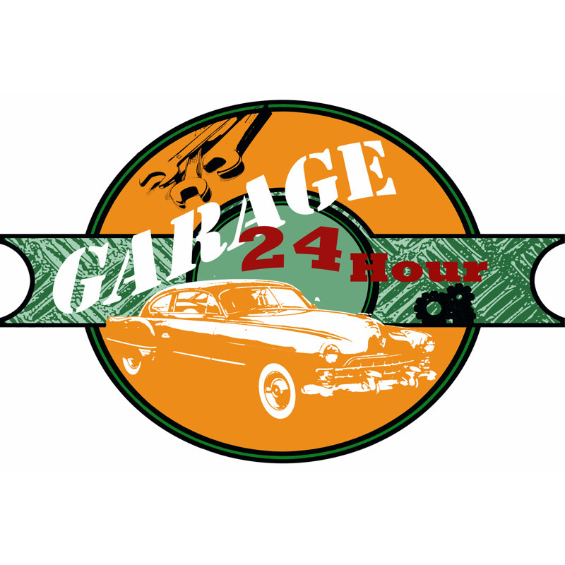 Garage Sign I - Wrapped Canvas Print, 30cm H x 46cm W