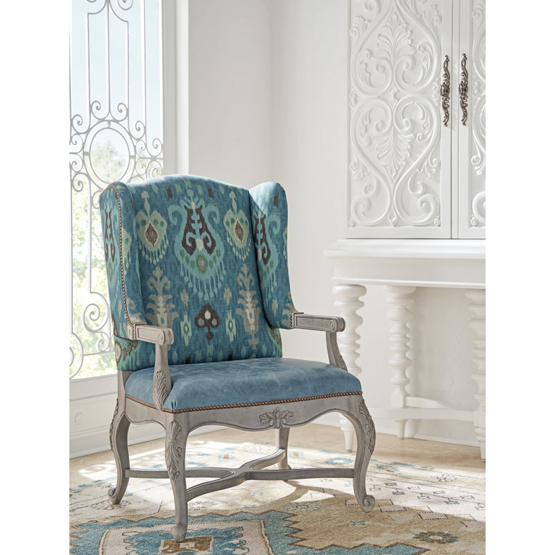 Barclay Butera Upholstery Armchair, Blue Leather