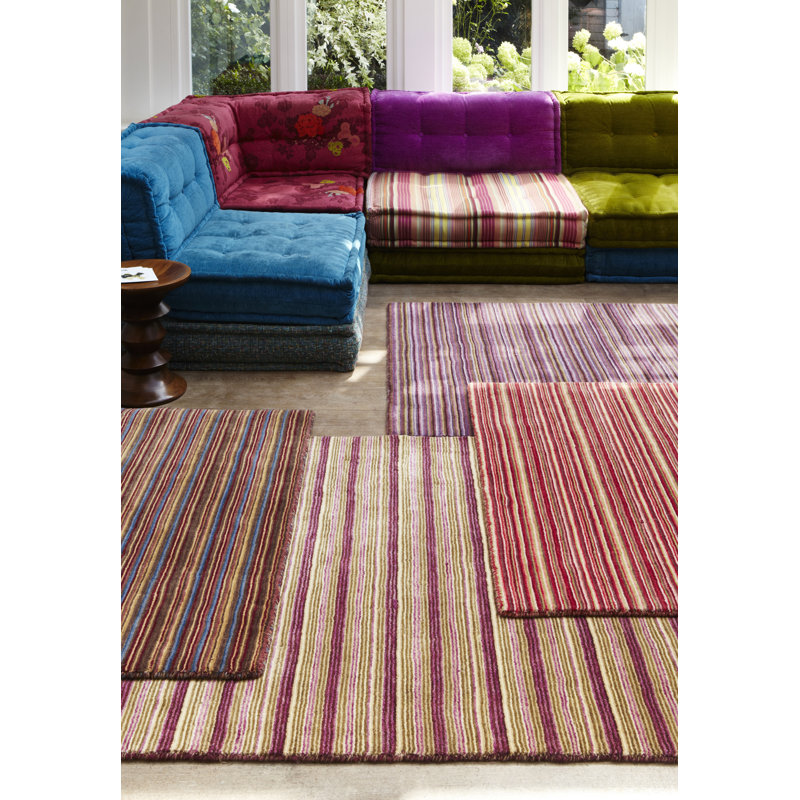 Season Striped Wool Area Rug, Runner 70 x 240cm