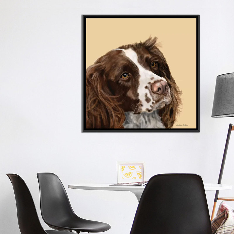 « épagneul », reproduction de photo sur toile tendue Vicki Newton, H 26 po x l 26 po x P 1,5 po, Toile avec cadre noir