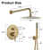 10 Inch Round Wall Mount Shower Faucet System Luxury Rainfall Shower Head with Rough-in Valve