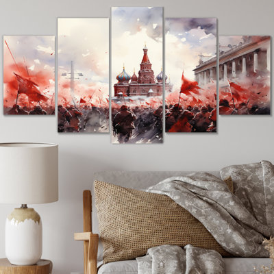 The Russian Revolution Canvas - Historical Wall Decor - 5 Panels