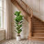 119.99 cm H Faux Fiddle Leaf Fig Tree Plant in Plastic and Cement
