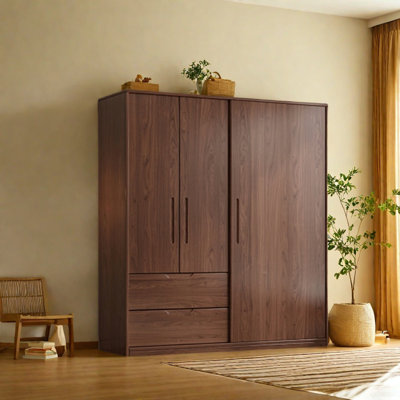 Simple Classic  Walnut Color Wardrobe