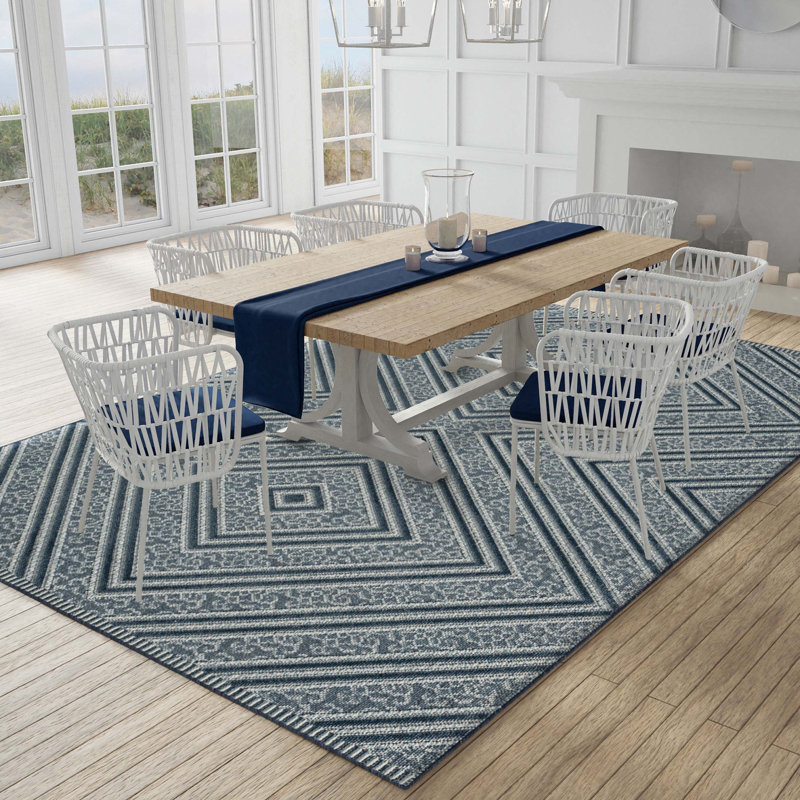 Nautica Stratford Indoor-Outdoor Machine Washable High Low Rugs, Rectangle 6'6" x 9'6"