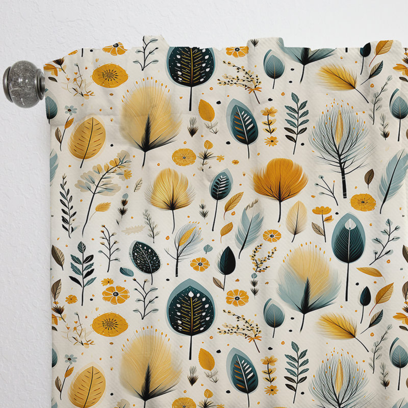 Motif bohème inspiré de la nature - rideau bohémien - obscurcissant la pièce en velours - 1 panneau, L 52 po x L 108 po